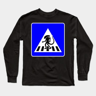 Alien Crosswalk Sign 3 Long Sleeve T-Shirt